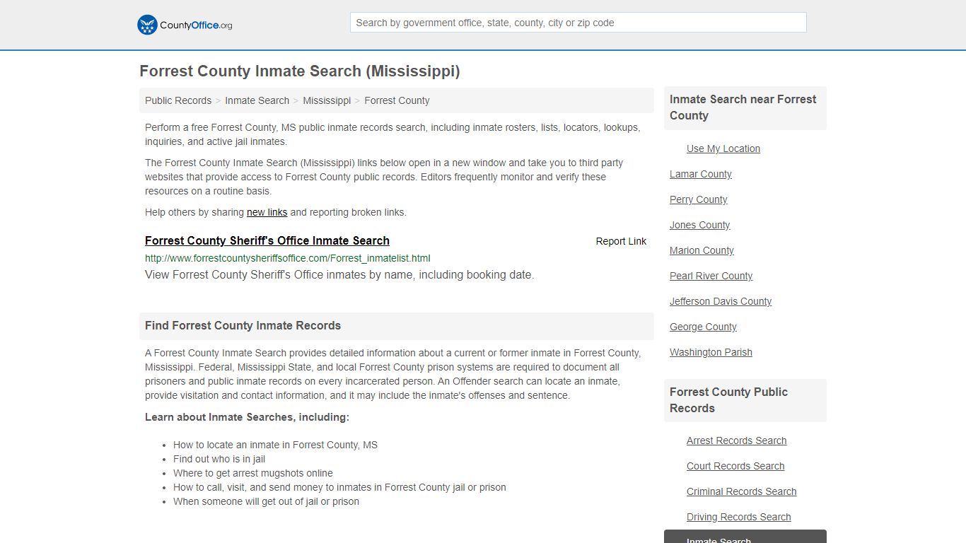 Inmate Search - Forrest County, MS (Inmate Rosters & Locators)